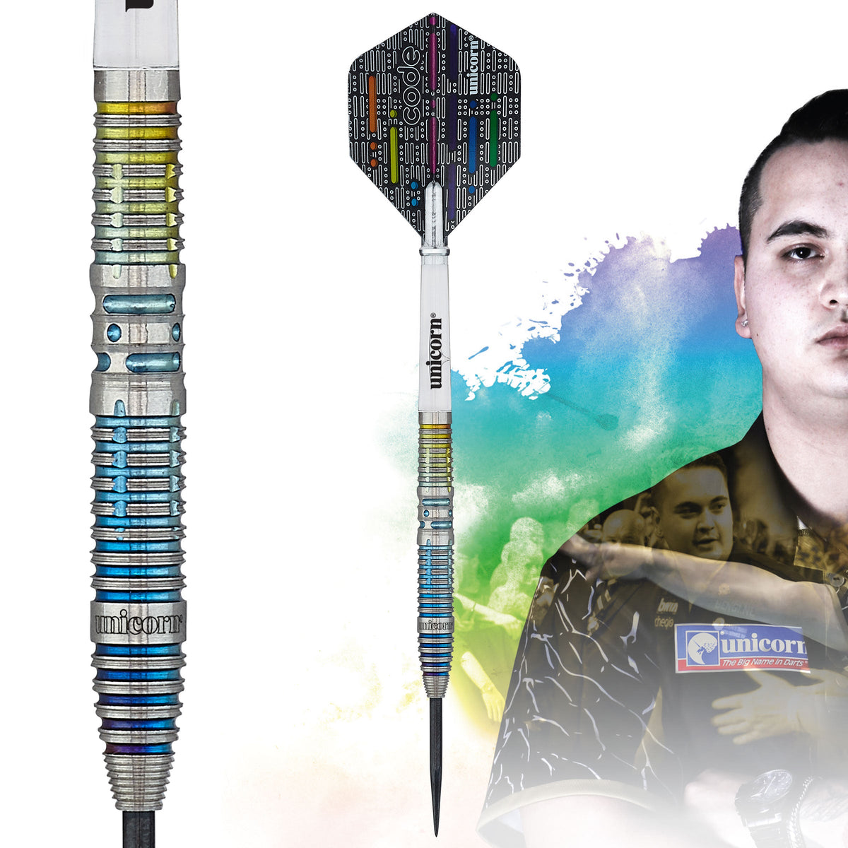 Unicorn Jeffrey de Zwaan Code Players Steel Dart