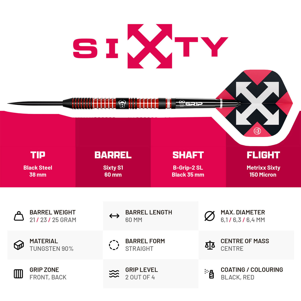 BULL'S Sixty S1 Steel Dart