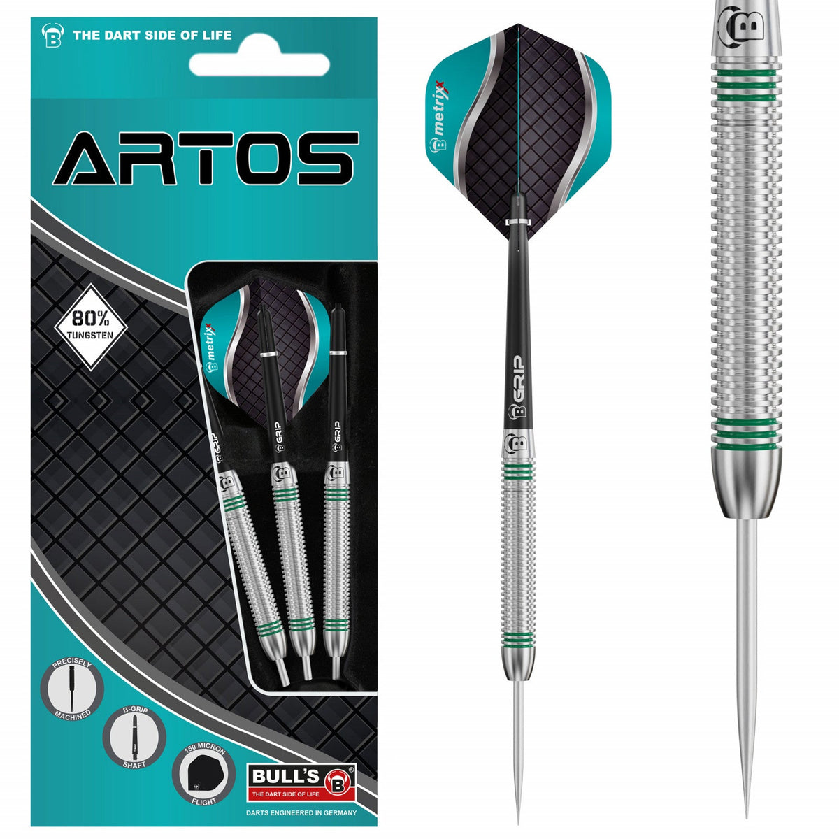BULL'S Artos AR1 Steeldart, Mint 80% Tungsten