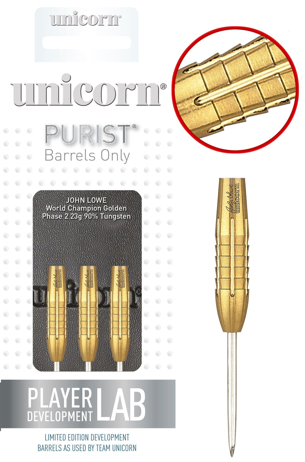 Unicorn Golden John Lowe Purist Steel Barrels