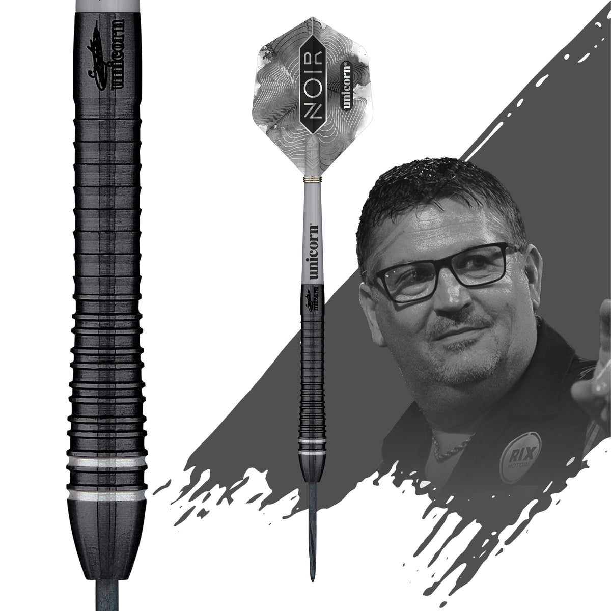 Unicorn Gary Anderson Noir Phase 6 - Deluxe Steel Darts