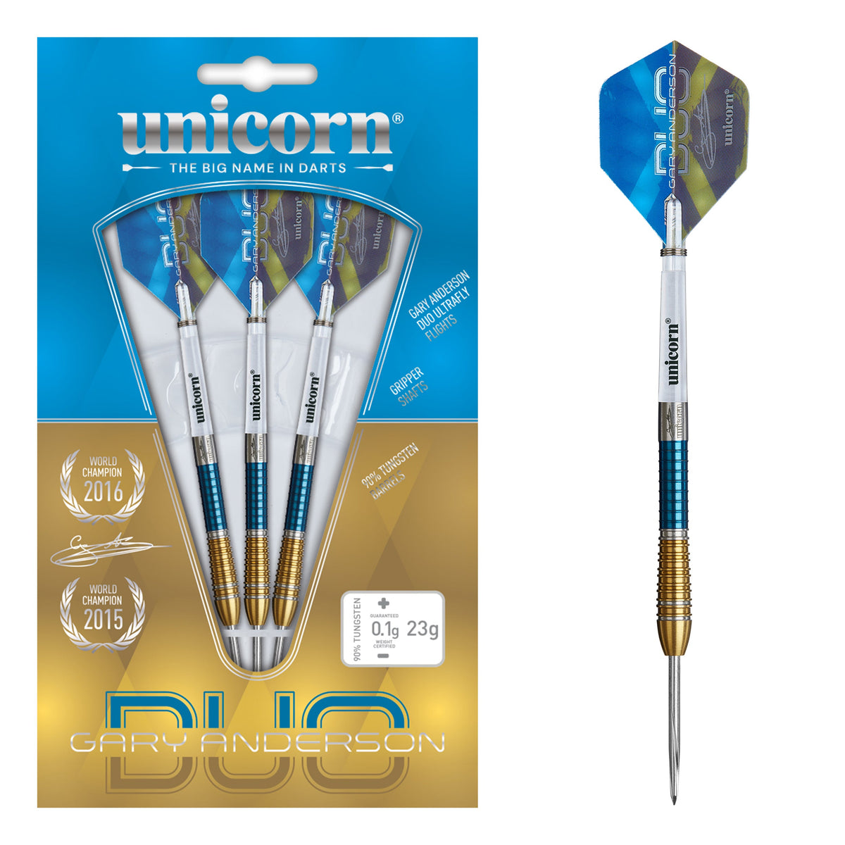 Unicorn Gary Anderson Phase 6 Duo 25g Steel Darts 90% Tungsten