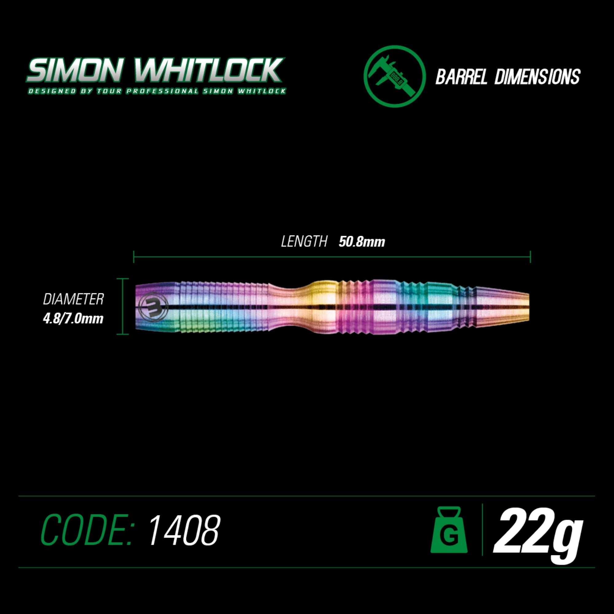 Winmau S. Whitlock Urban Grip 1408 – Steeldart 22g + 24g