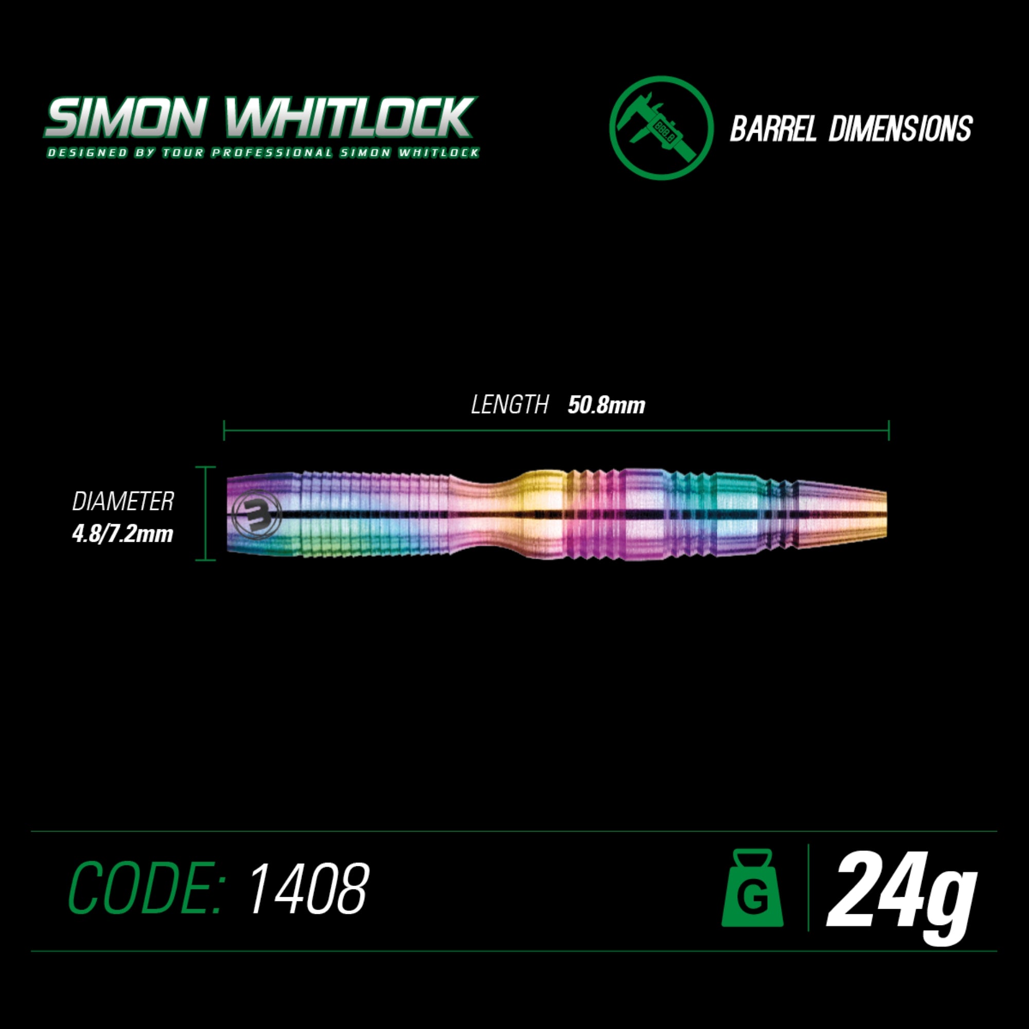 Winmau S. Whitlock Urban Grip 1408 – Steeldart 22g + 24g