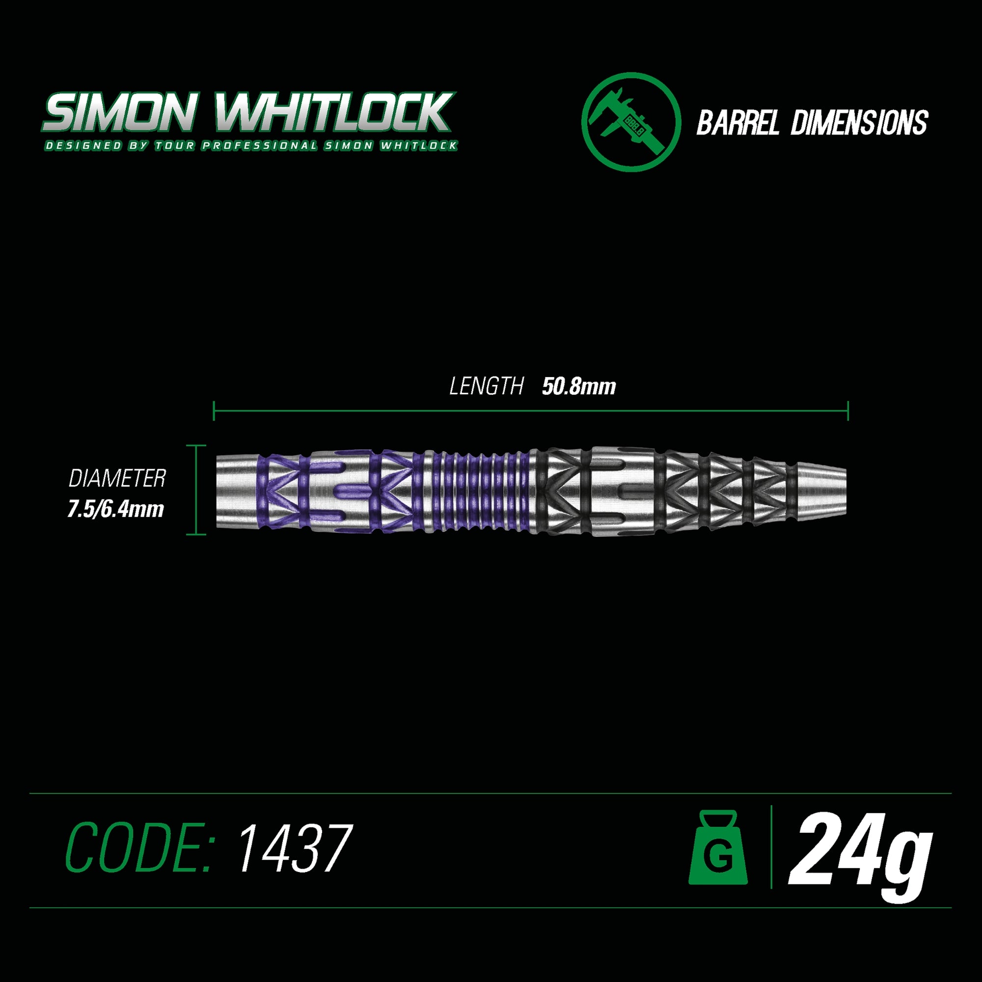 Winmau S. Whitlock Special Edition 1437 – Steeldart 22g + 24g