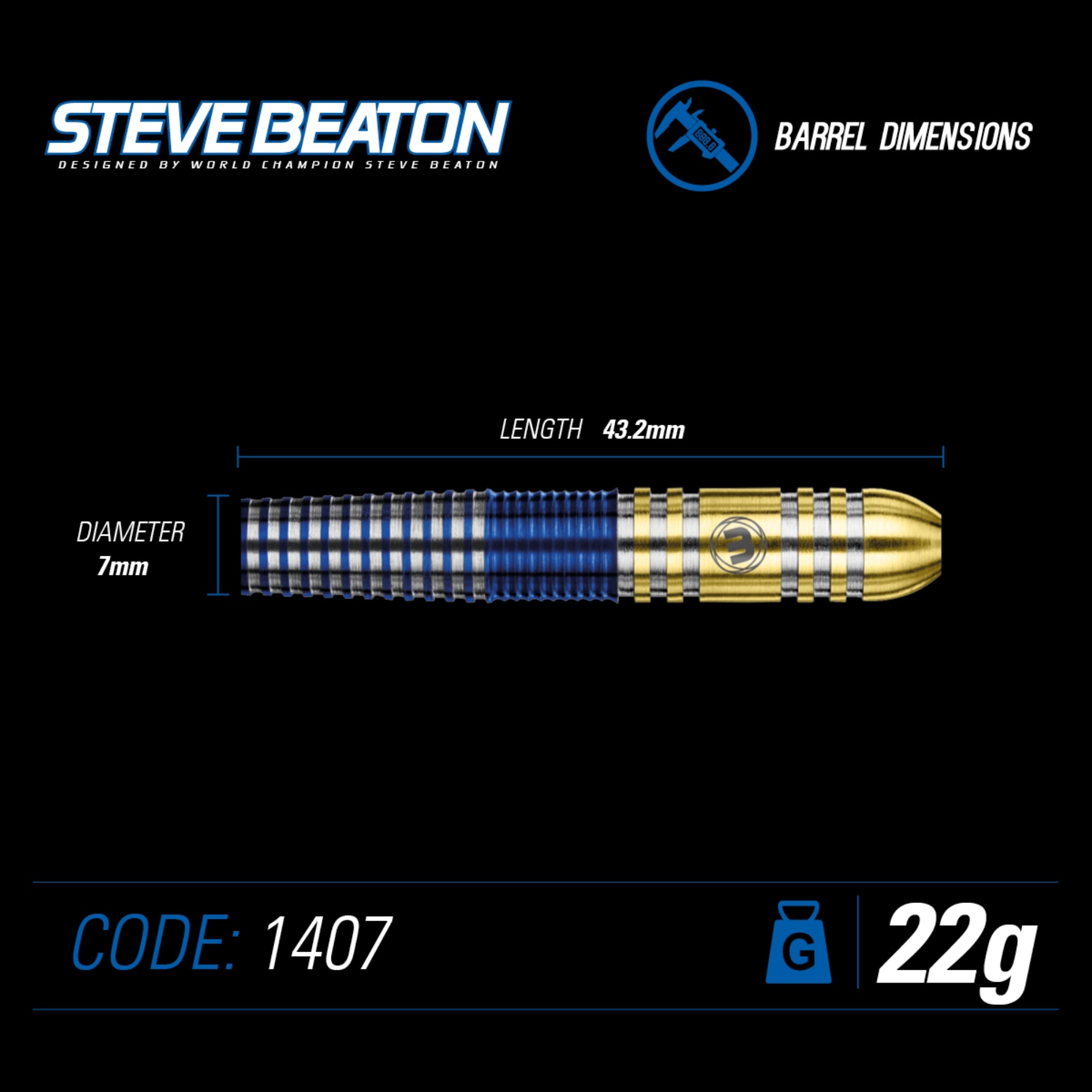 Winmau Steve Beaton 1407 – Steeldart 22g + 24g