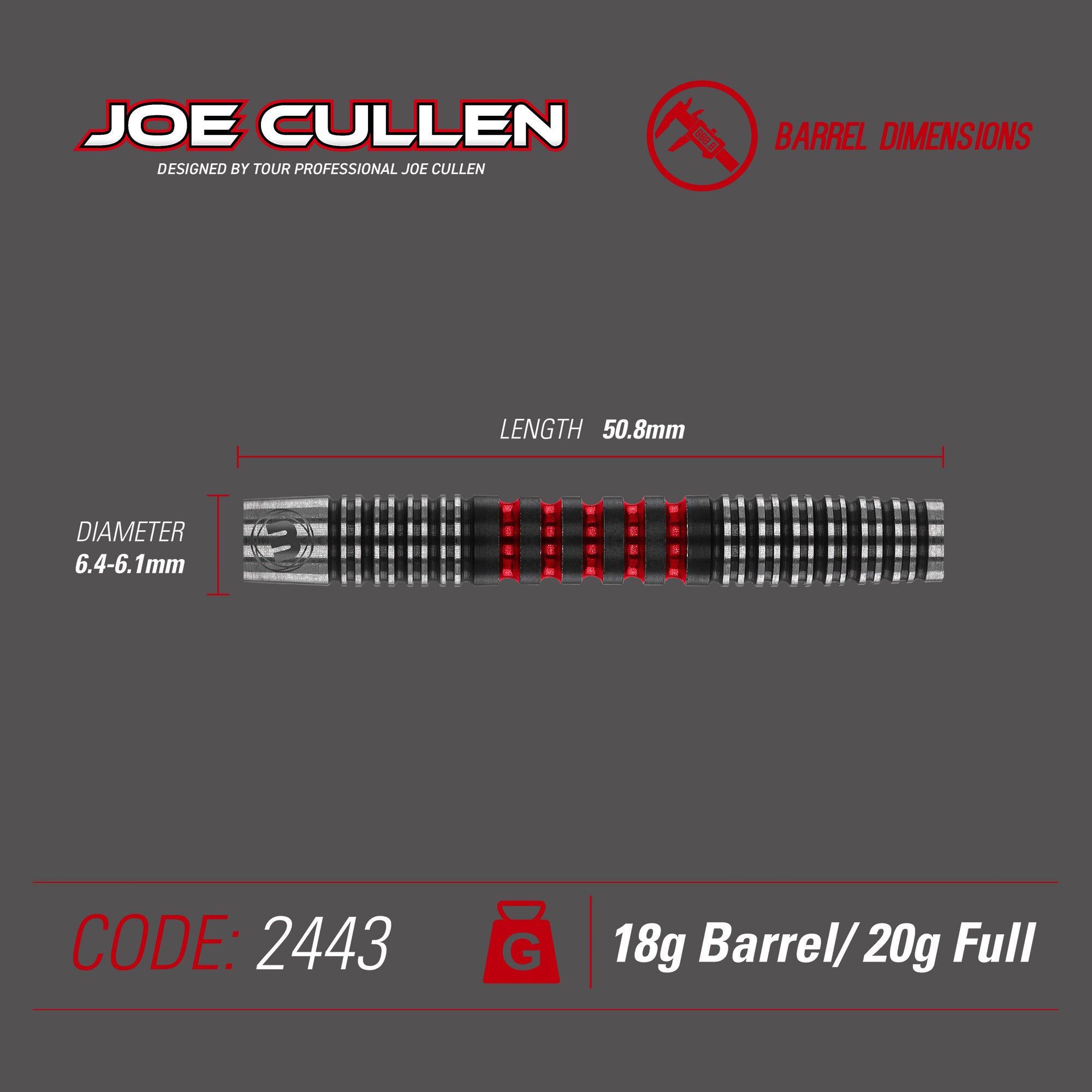 Winmau Joe Cullen Signature 2443 – Softdart 20g + 22g