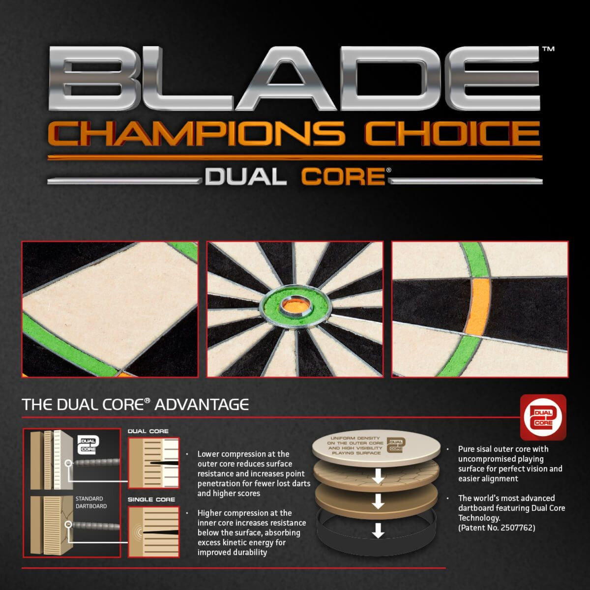 Dartboard Winmau Champion´s Choice  Dual Core