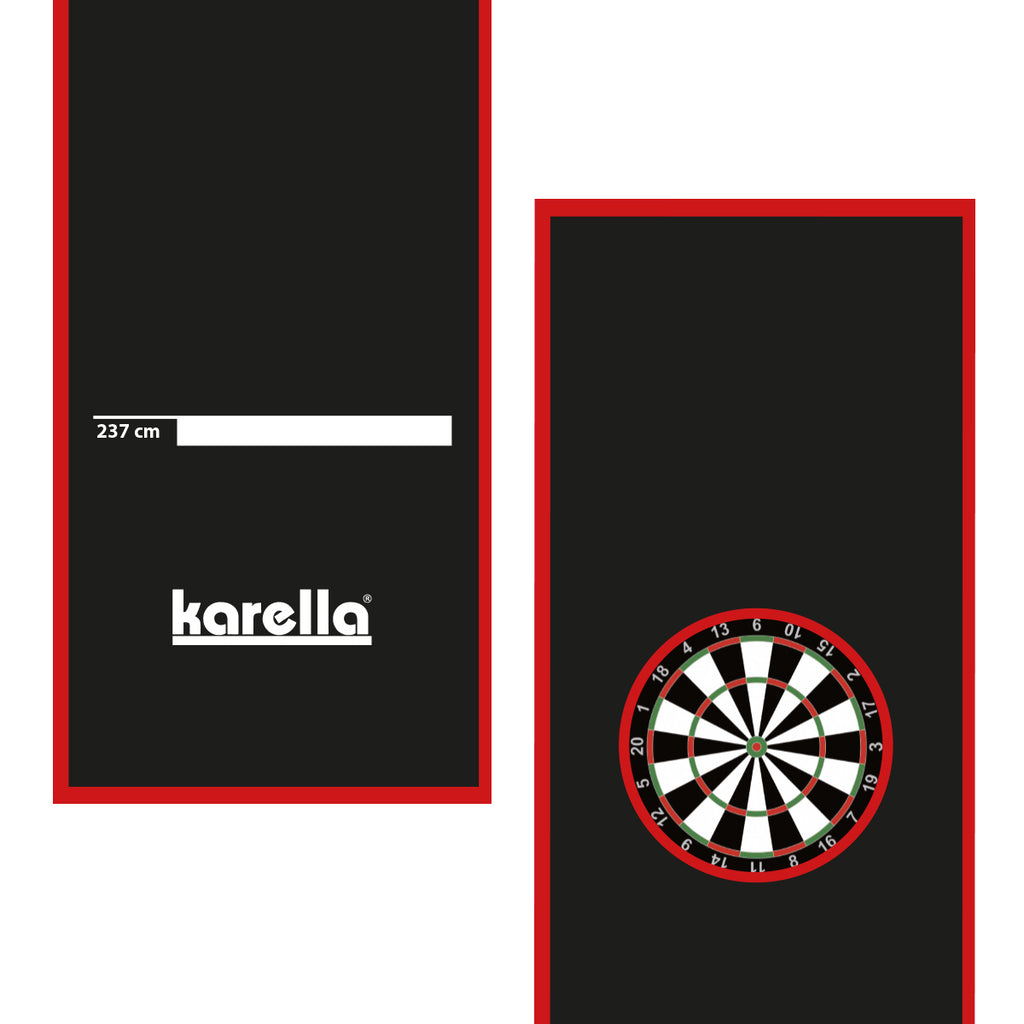 Dartmatte Karella Premium velour 290x60 schw.rot