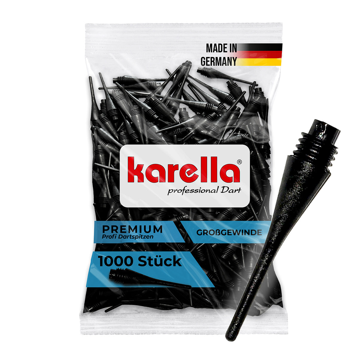 Softspitzen Premium 1000 St. schwarz, 1/4 BSF Großgewinde