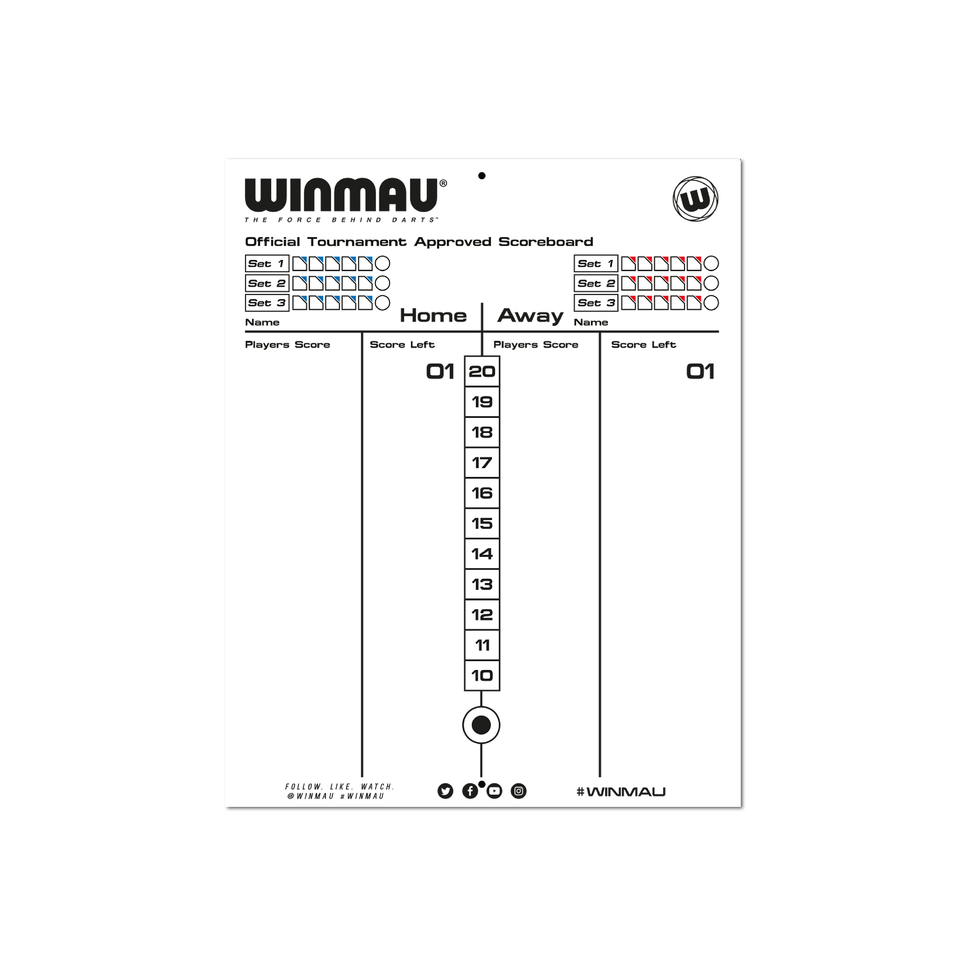 Winmau Scoreboard Schreibtafel incl. Stift 8658