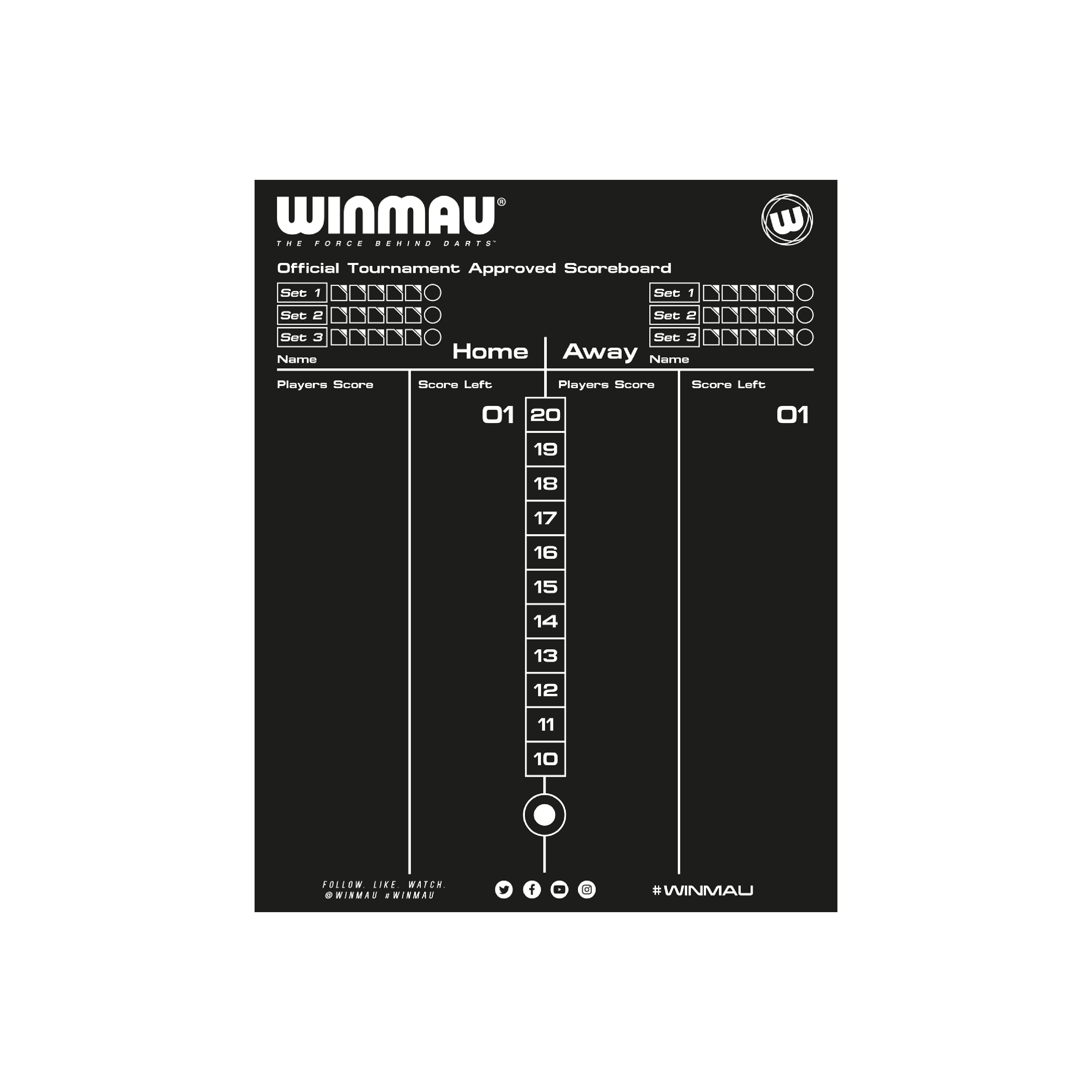 Winmau Scoreboard Schreibtafel incl. Stift 8658
