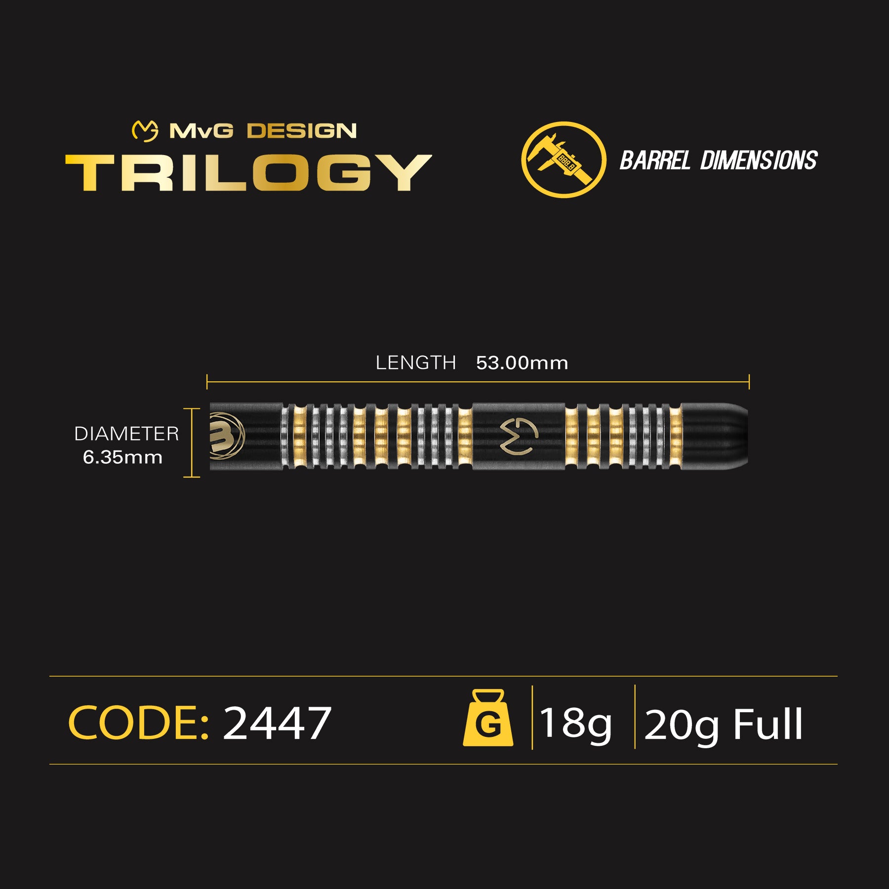 Winmau MvG Trilogy 2464 – Softdart 20g
